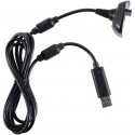 Black 2 in 1 Black Battery Pack Charging Cable USB Set for XBOX 360 Wireless Controller white
