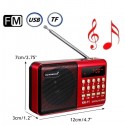 K11 FM Rechargeable Mini Portable Radio Handheld Digital FM USB TF MP3 Player Speaker Black red_without battery
