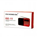 K11 FM Rechargeable Mini Portable Radio Handheld Digital FM USB TF MP3 Player Speaker Black red_without battery