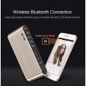 Portable Bluetooth Speaker Wireless Handsfree Pocket Audio Speaker Subwoofer HiFi LED Display Speaker with Mic Black_Official 