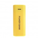 5600mAh Power Bank Rechargeable 2x 18650 Battery Charger Case Removable Back Cover Charging Box Compatible for Cellphone Yellow