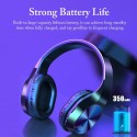T5 Wireless Bluetooth Headset Foldable Head-mounted Headset Running hanging ear stretch computer game headset White blue