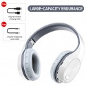 T5 Wireless Bluetooth Headset Foldable Head-mounted Headset Running hanging ear stretch computer game headset White red