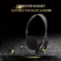USB Wired Stereo Headphones with Microphone Head Mounted Gaming Office Home Mute Headset SY440MV USB black with packaging