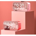 Wifi Mini Alarm Clock Nanny Clock Mirror Subwoofer Bluetooth Speaker black