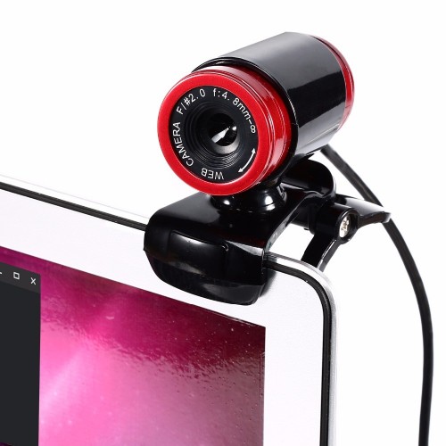Webams HD Computer Camera with Absorption Microphone for Skype Android TV Web Cam Black + red