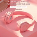 Bluetooth Wireless Headphones Macaron Color Hifi Music Auto Pairing Earphones Can Inserted TF Card Headsets green
