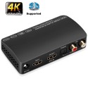 HDMI Audio Extractor Splitter Support Channel 5.1/ADV/2.0 Stereo Speaker Toslink RCA(L/R) Audio Separator Converter 4K 30Hz 9Gb