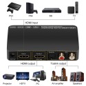 HDMI Audio Extractor Splitter Support Channel 5.1/ADV/2.0 Stereo Speaker Toslink RCA(L/R) Audio Separator Converter 4K 30Hz 9Gb