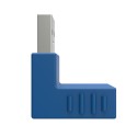 90 Degree USB 3.0 Type-A male Female Vertical Left and Right Down Angle Adapter USB 3.0 M / F Laptop Connector Blue