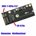 20 + 6 Pin Thinkpad X1 Carbon SSD to SATA 2.5 Adapter Converter black
