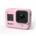 Silicone Case for GoPro Hero 8 Black Camera Accessories Anti-fall Protective Shell with Anti-lost Rope pink