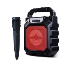 Outdoor Portable Wireless Bluetooth Speaker Can Insert Tf Card Usb Flash Disk High Power Loudspeaker red + microphone