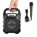 Outdoor Portable Wireless Bluetooth Speaker Can Insert Tf Card Usb Flash Disk High Power Loudspeaker black + microphone