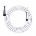 Nylon Aux 3.5mm Audio Male to Female Stereo Audio Extension Cable for Car Cellphone Silver grey