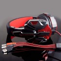 2.2M PC780 Gaming Headsets with Light Mic Stereo Earphones Deep Bass for PC Computer Gamer Laptop Black red glow