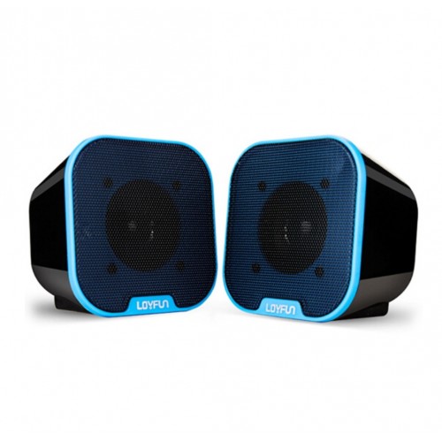Portable Mini USB 2.0 Stereo Music Speakers for Desktop Computers Laptops Notebooks Home Theaters Blue