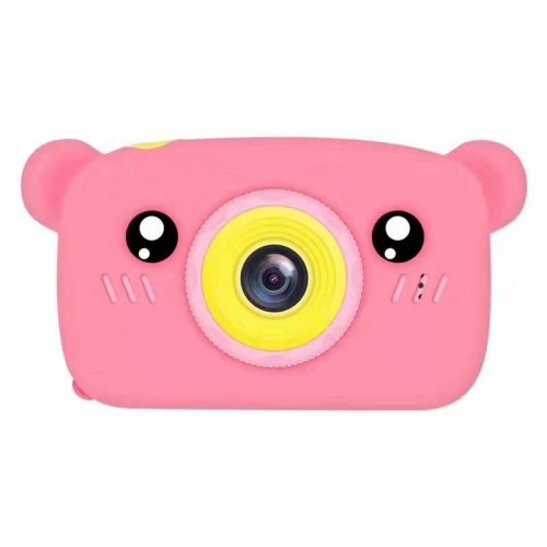 Lovely Auto Focus Digital Camera Cartoon High Definition Mini Sports Camera Toy Gift for Kids Pink_Without memory card