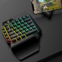 One-Handed Keyboard Left-Hand Gaming Keyboard 39-Key Full Key USB Interface Support for Backlight Eat chicken key hat version