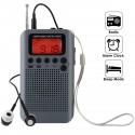 Portable AM FM Two Band Radio with Alarm Clock & Sleep Timer Digital Tuning Stereo Radio with 3.5mm Headphone Jack for Walk