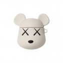 Earphone Silicone Case Applicable to Apple AirPods Cartoon Bear Style Protective Cover Black