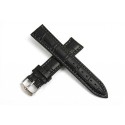 22/20/18/16mm Men Women PU Leather Strap Bamboo Pattern Wrist Watch Band Replacement 22mm black