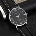Lovers Business Fashion Leisure Simple Type Quartz Wristwatch small white dial black belt