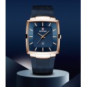 Business Wristwatch for Men Waterproof Square Watch Mesh Belt Quartz Watch blue