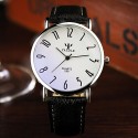 Unisex Casual Business Style Leather Strap Waterproof Classic Watch Small black dial black belt