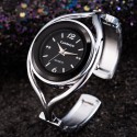 Women Lady Fashion Luxury Quartz Watch All Steel Analog Silver Dial Dress Watch Bracelet Wristwatch Oval white