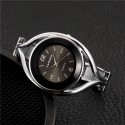 Women Lady Fashion Luxury Quartz Watch All Steel Analog Silver Dial Dress Watch Bracelet Wristwatch Round black