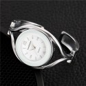Women Lady Fashion Luxury Quartz Watch All Steel Analog Silver Dial Dress Watch Bracelet Wristwatch Round white