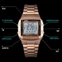 Sports Watch Men Luxury Watches Waterproof Military LED Digital Wristwatch - Coffee Gold