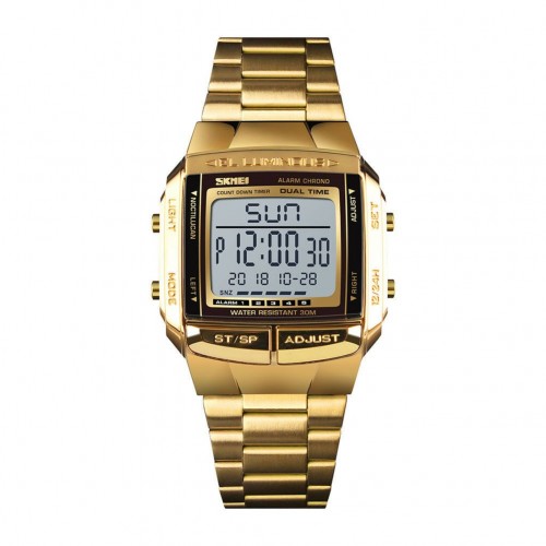 Sports Watch Men Luxury Watches Waterproof Military LED Digital Wristwatch - Gold