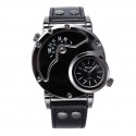 Oulm HP-9591 Men Quartz Sports Watch Multifunction Dual Time Zones Wrist Watch - Black