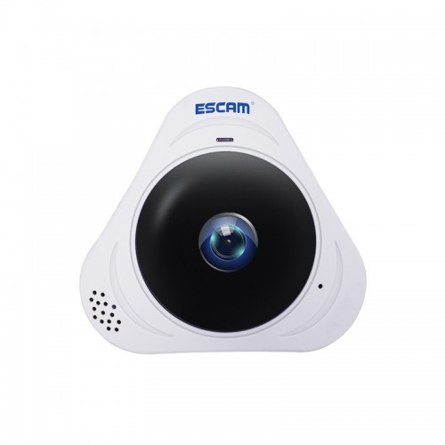 ESCAM Q8 360 Degree Panoramic IP Camera - 960P, Night Vision, Motion Detection, Two Way Audio, Support Onvif Protocol (White)