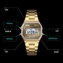 SKMEI Women Fashion Alarm Clock Waterproof Diamond Electronic Watch Rose gold