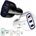 Fast Quick CAR Charger(3 ports)USB (16W / 5,9,12V / 3.2A) for Android iPhone black
