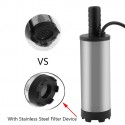 DC 12V Electric Submersible Pump Stainless Steel Submersible Pump for Water Diesel Oil Silver