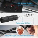 3 Way Car Cigarette Lighter Adapter 12V-24V Socket Splitter Plug LED 4 USB Charger Adapter For Phone MP3 DVR black