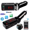 Dual USB Bluetooth Handsfree Car Kit Charger FM Transmitter MP3 Player black