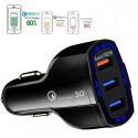 Fast Quick CAR Charger(3 ports)USB (16W / 5,9,12V / 3.2A) for Android iPhone white