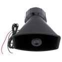 7-Sound Loud Car Warning Alarm Police Fire Siren Air Horn PA Speaker 12V 100W black