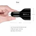 Quick Charge 3.0 with USB Type C Car Charger Built-in Power Delivery PD Port 35W 3 Ports for Apple iPad+iPhone X/8/Plus/Samsung