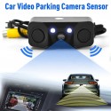 170 Degree 3 IN 1 Video Parking Sensor Car Reverse Backup Rear View Camera black