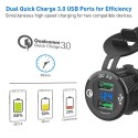 Car Motorcycle Refitted USB Charger Mobile Phone Tablet QC3.0 Metal Quick ChargingIPEH