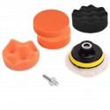 3/4/5in Car Polisher Pads, Sponge Polishing Buffer Pad Set with M10 Drill Adapter and Sucker - 7pcs