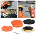 3/4/5in Car Polisher Pads, Sponge Polishing Buffer Pad Set with M10 Drill Adapter and Sucker - 7pcs