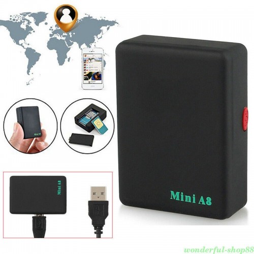 Mini A8 GPS Tracker Locator Car Kid Global Tracking Device Anti-theft Outdoor Device black