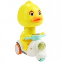 Cute Cartoon Pull Back Pressing Small Yellow Duck Motor Tricycle Toy for Kids Pink little yellow duck